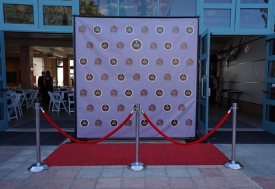 Step and Repeat backdrop stand rental San Diego. Custom Step and Repeat Backdrop Banner Design.