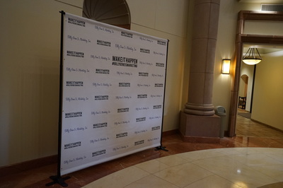 Step and Repeat backdrop stand rental San Diego